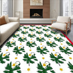 Emerald Sprigs Yellow Lanterns Garden Rug
