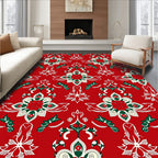 Elegant Red Floral Pattern Rug