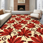 Red Maple Leaf Pattern Design Rug