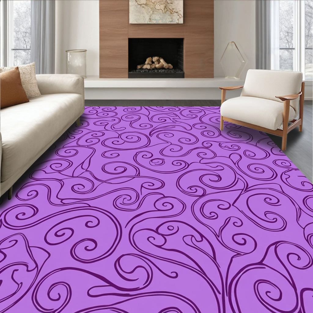Ornate Swirls And Vines Pattern Rug
