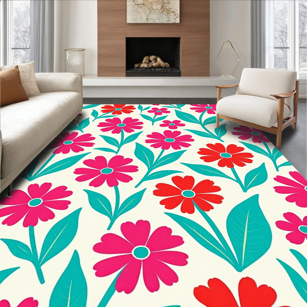 Vibrant Floral Pattern Rug