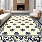 Classic Floral Bordered Cream Rug