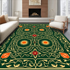 Ornate Floral Sunburst Pattern Rug