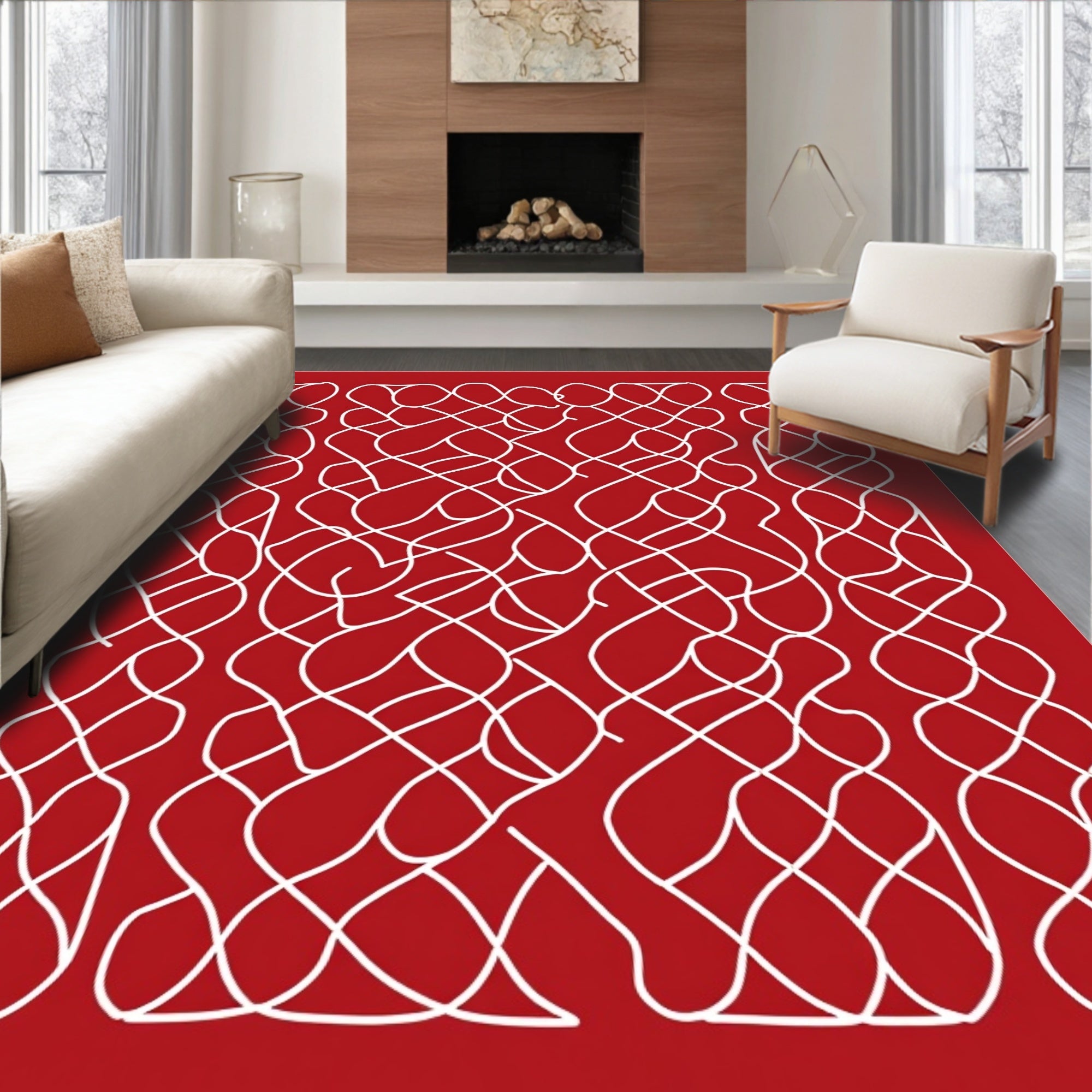 Intertwined Linear Abstract Design Rug