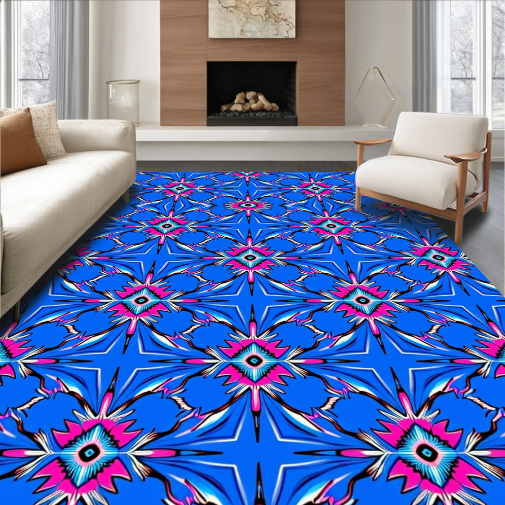 Vibrant Psychedelic Starburst Pattern Rug
