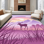 Purple Deer Mountain Landscape Rug