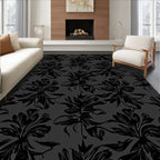 Dark Floral Silhouette Design Rug
