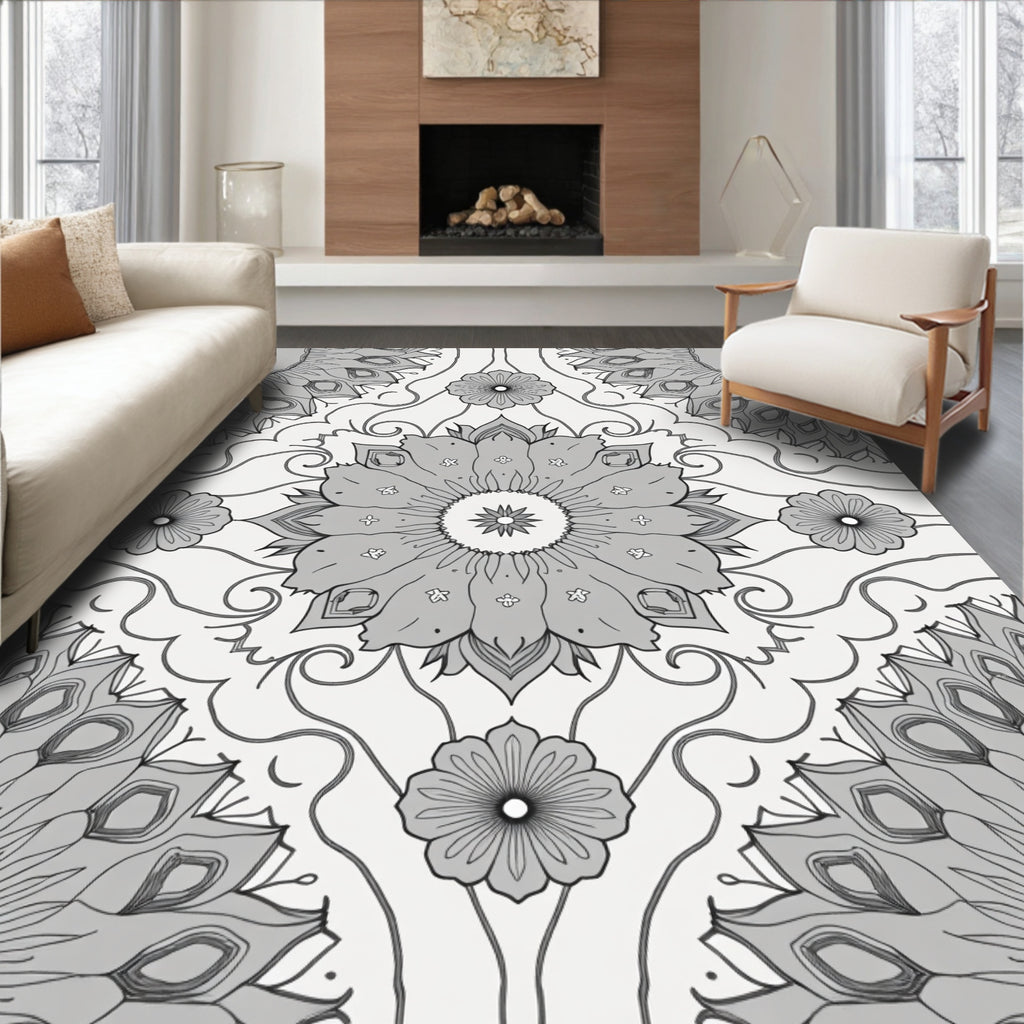 Mandala Floral Symmetry Design Rug