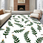 Green Leafy Branch Arrangement Rug