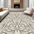 Antique Floral Scroll Pattern Rug