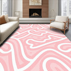 Pink Waves Abstract Striped Pattern Rug