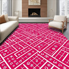 Whimsical Geometric Symbol Pattern Rug