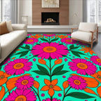 Bold Floral Pattern with Vibrant Colors Rug