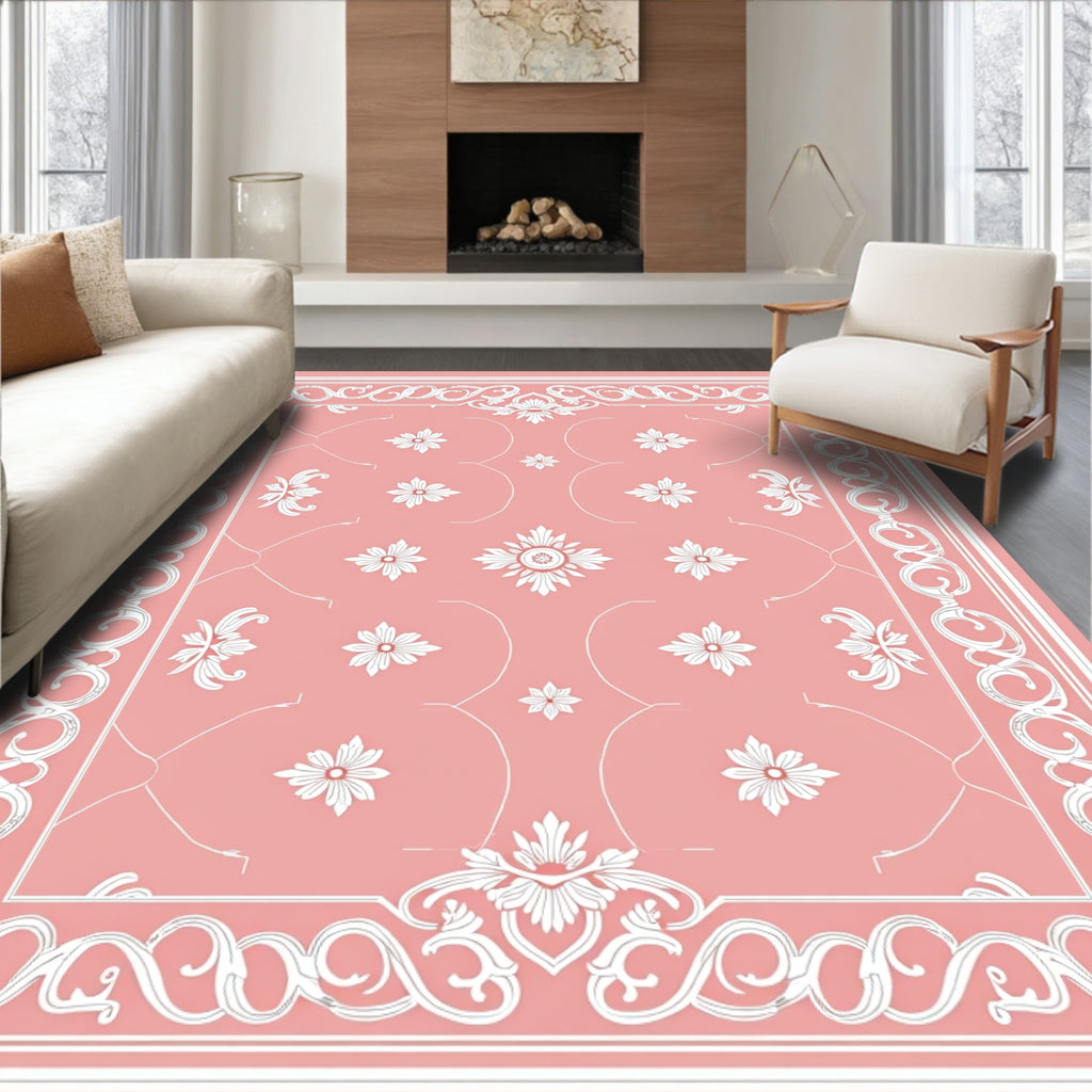 Ornate Floral Swirl Design Rug