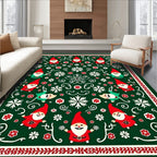 Jolly Gnomes White Snowflake Pattern Rug