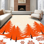Winter Snowscape Tree Silhouette Rug