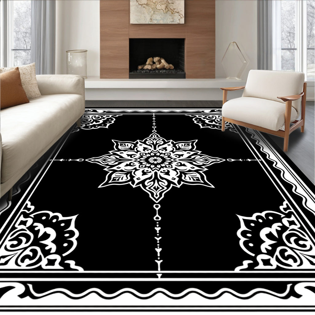 Intricate Floral Mandala Pattern Rug