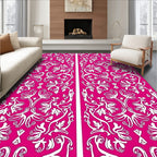 Symmetrical Floral Vines Bright Pattern Rug