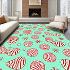 Red And White Swirl Abstract Pattern Rug