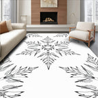 Monochromatic Floral Mandala Pattern Rug