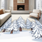 Winter Forest Snow Covered Trees Rug