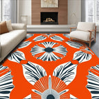 Bold Graphic Floral Pattern Rug