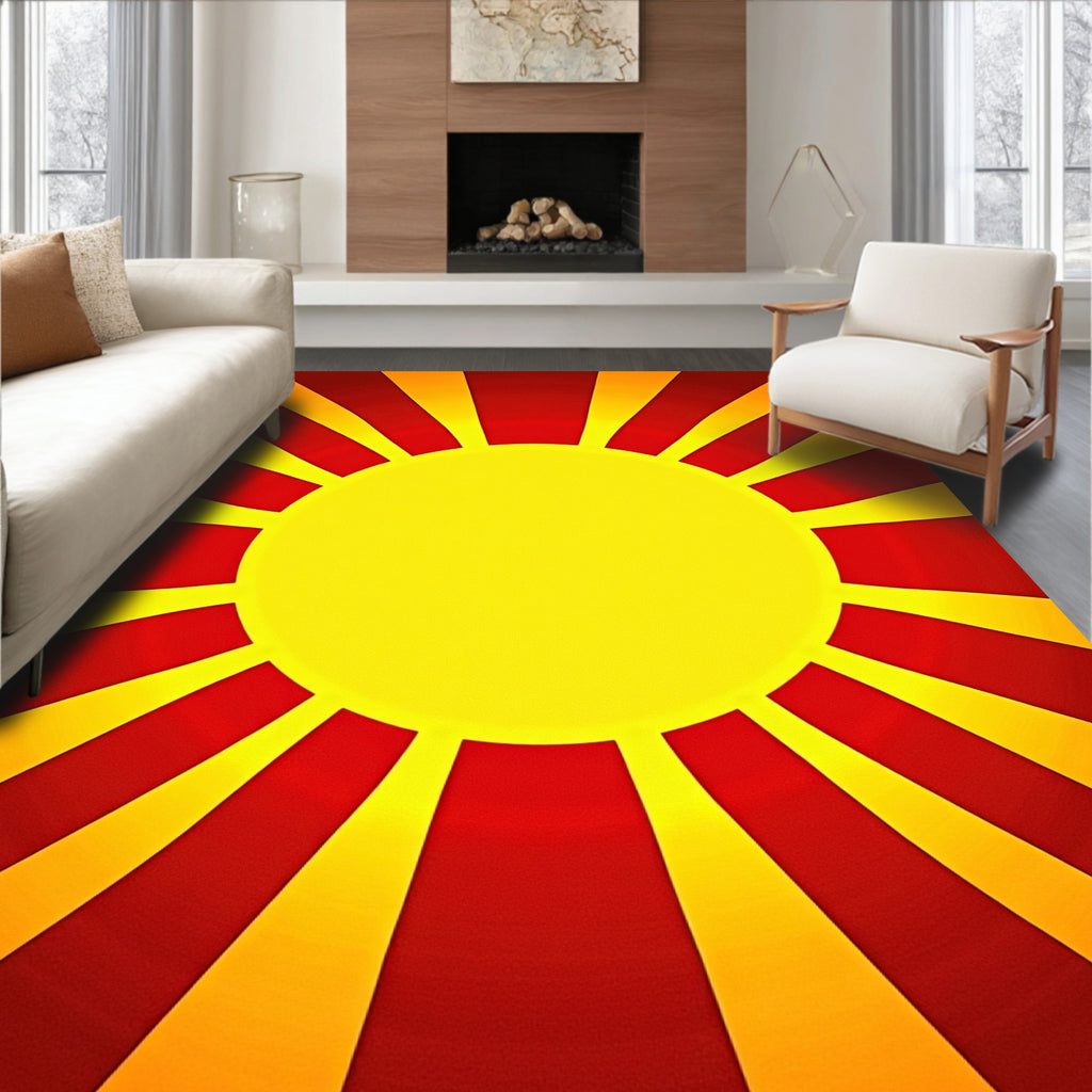 Radiant Sunburst Pattern Rug