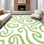 Swirling Green Vine Pattern Rug