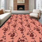 Coral Floral Damask Repeat Rug