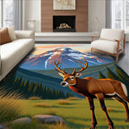 Majestic Elk Mountain Sunset Rug
