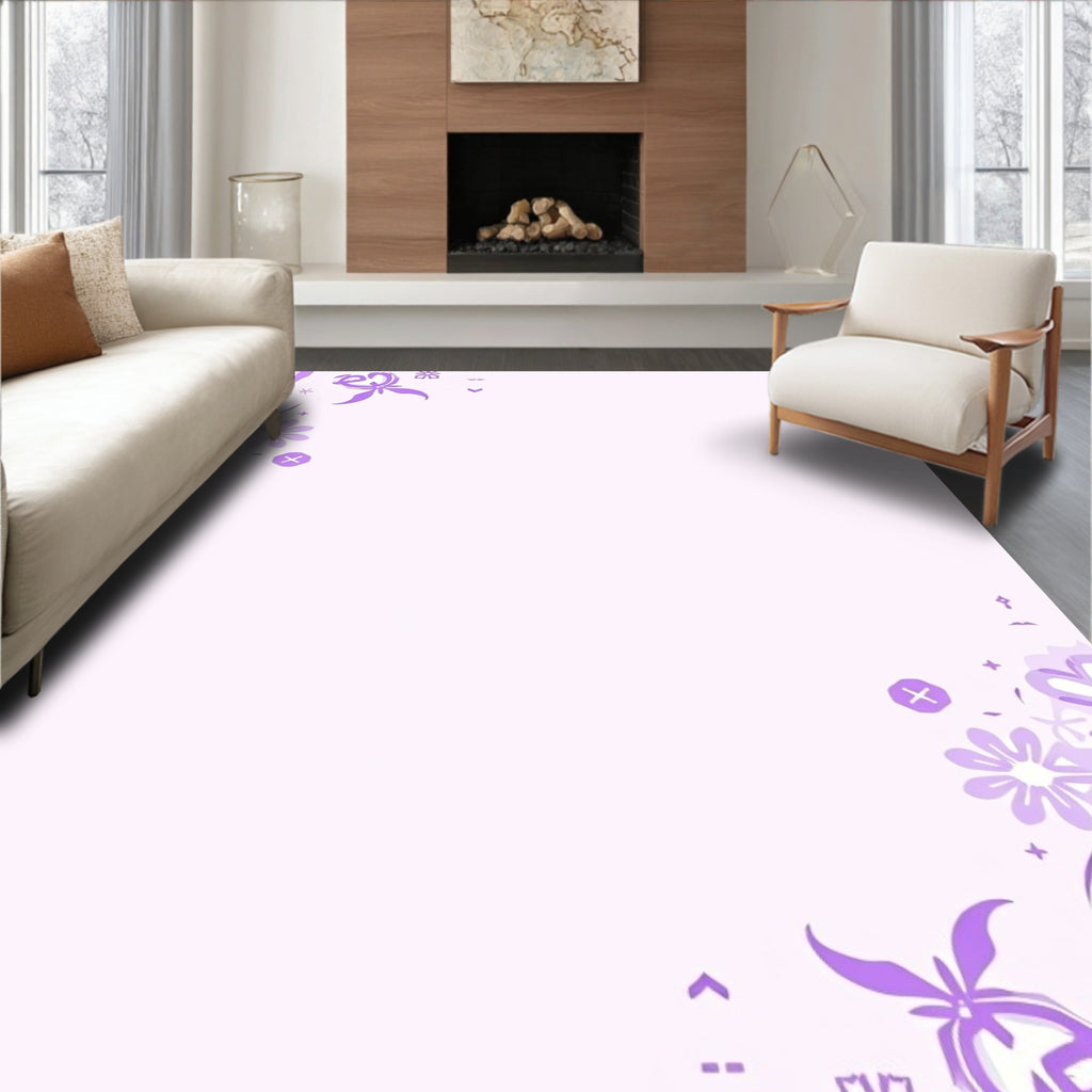 Sweet Floral Pattern Pastel Rug
