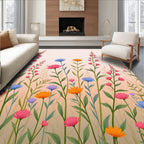 Whimsical Meadow Floral Pattern Rug