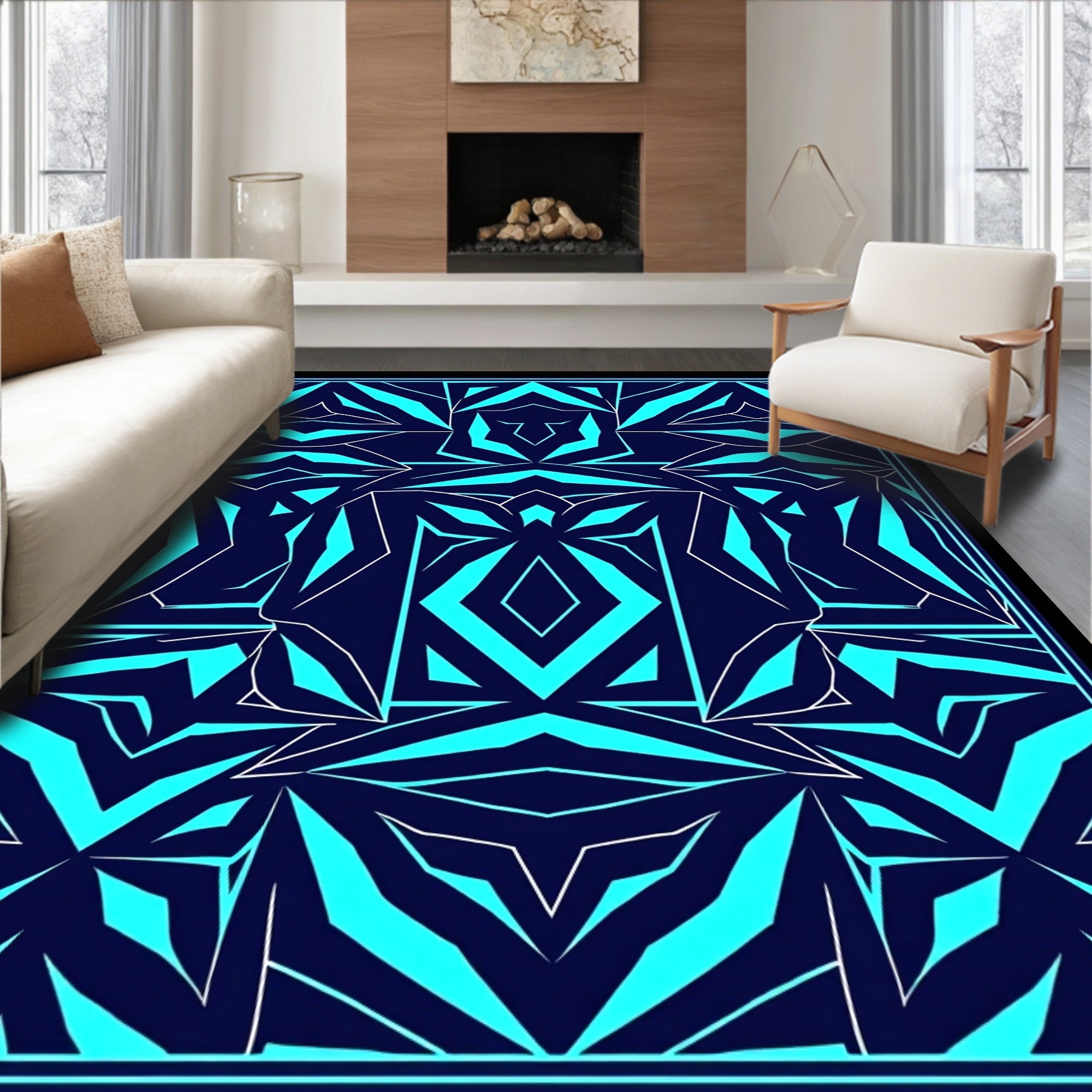 Bold Geometric Symmetry Design Rug