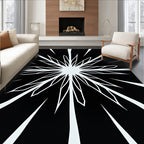 Striking Geometric Starburst Illusion Rug