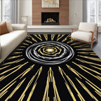 Sunburst Swirl Gold White Design Rug