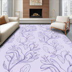 Delicate Lavender Floral Vine Pattern Rug