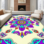 Vibrant Floral Mandala Design Rug