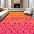 Red Tribal Pattern Gradient Rug