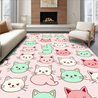 Playful Cat Faces Pattern Rug