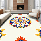 Bright Sunburst Mandala Pattern Rug
