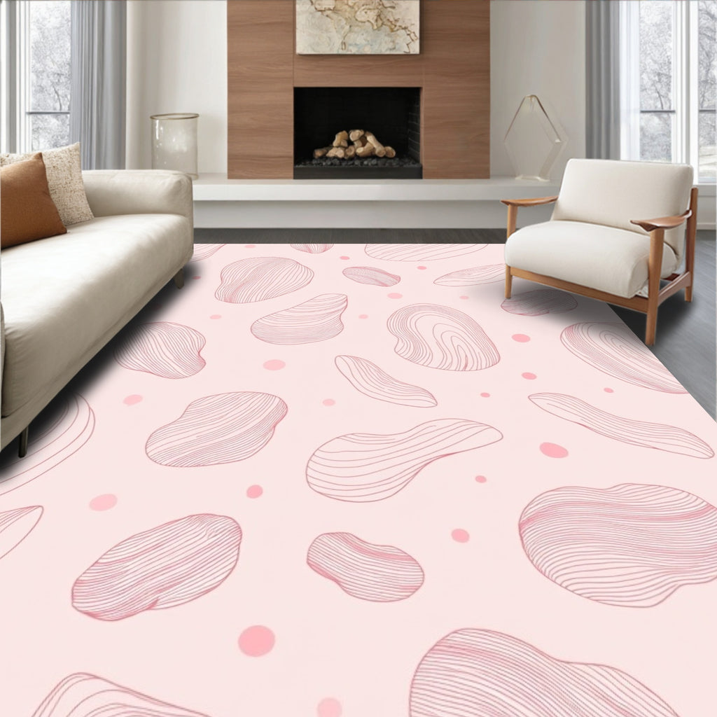 Minimalist Pink Organic Flow Rug