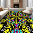 Bold Neon Psychedelic Pattern Rug
