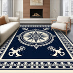 Nautical Compass Anchor Patterned Rug