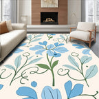 Art Nouveau Blue Floral Vines Rug