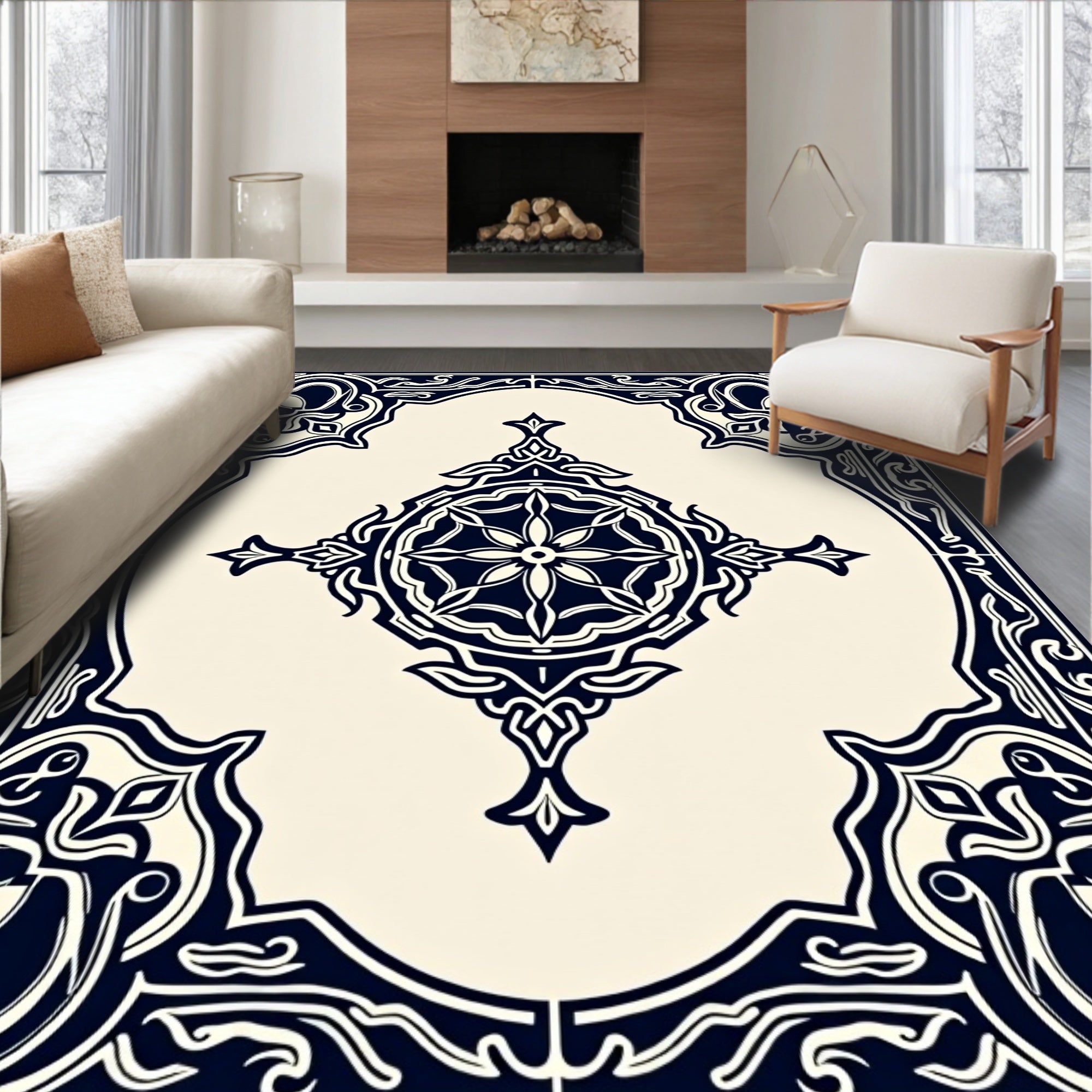 Traditional Intricate Medallion Pattern Rug