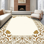 Elegant Floral Scrollwork Golden Design Rug