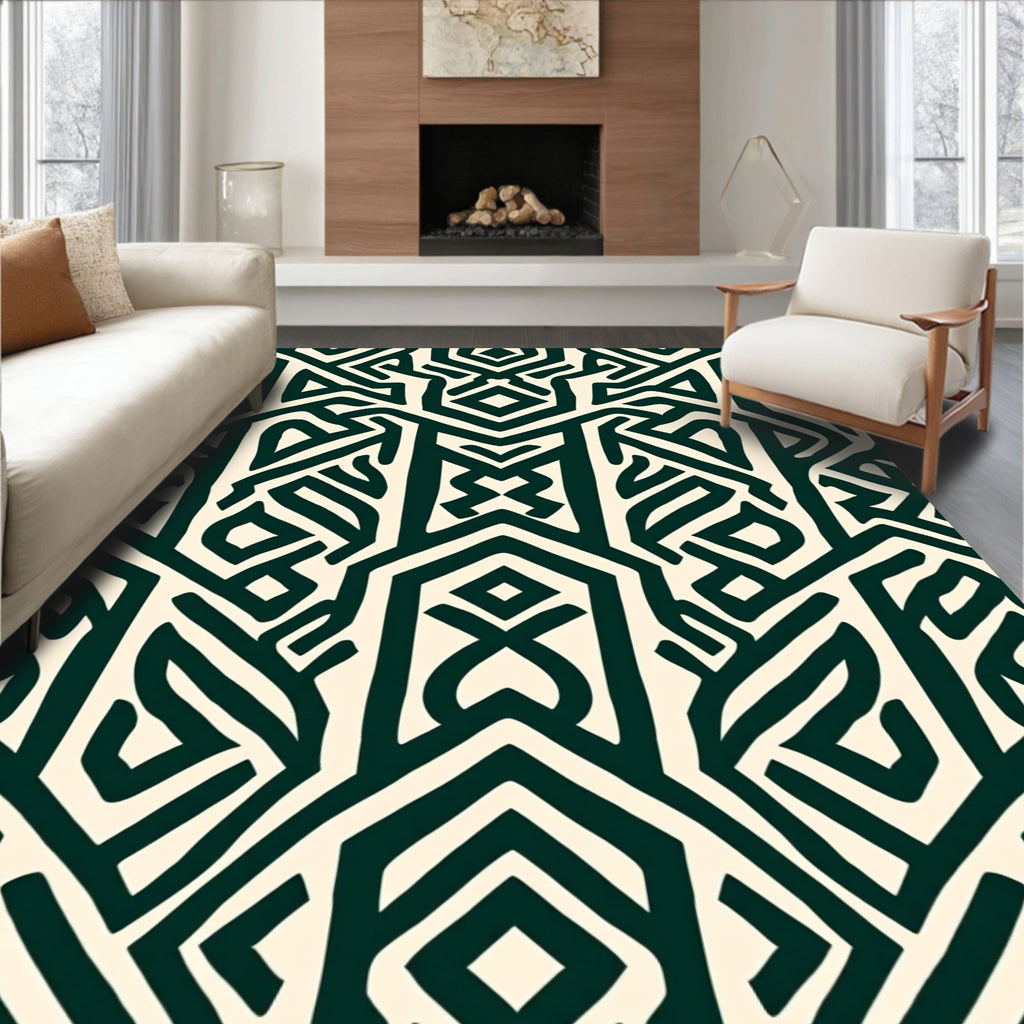 Tribal Linear Geometric Pattern Rug