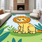 Cute Lion Jungle Pattern Rug