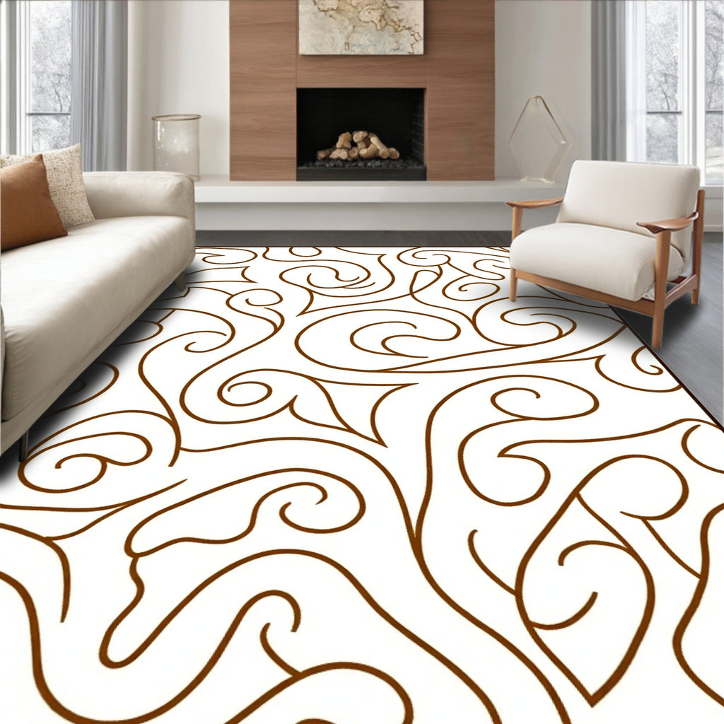 Swirling Vine Autumn Pattern Rug