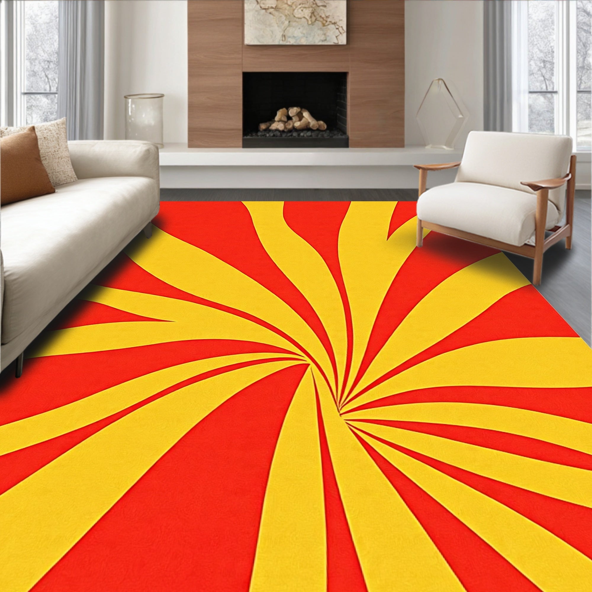 Radiant Swirl Pattern Rug